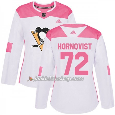 Nainen NHL Pittsburgh Penguins Pelipaita Patric Hornqvist 72 Adidas 2017-2018 Valkoinen Vaaleanpunainen Fashion Authentic